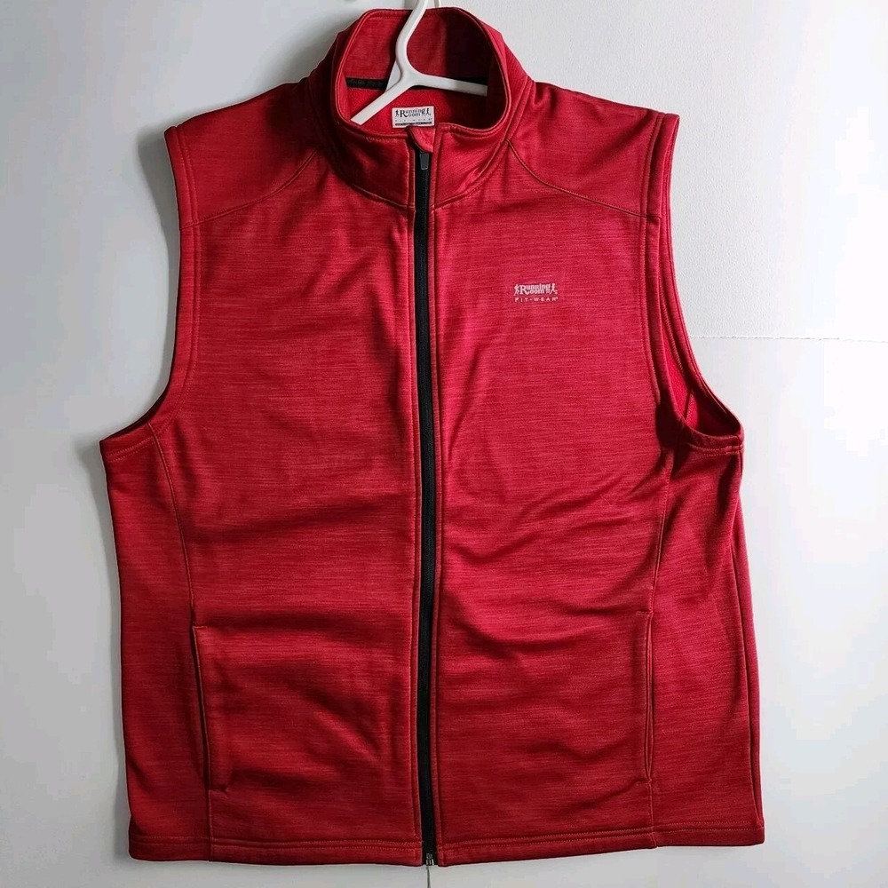 RUNNING ROOM Red Fit Wear Vest Mens XL Sleeveless‎ Zip Up Activewear Gorpcore